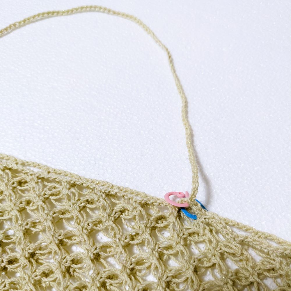 かぎ針 七宝編みで編むネットバッグの作り方
