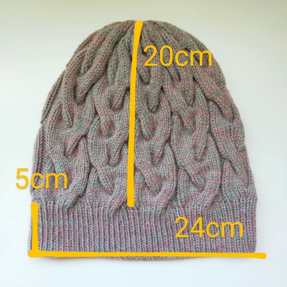[棒針6号] ハマナカ アメリーで編む三つ編みニット帽の作り方