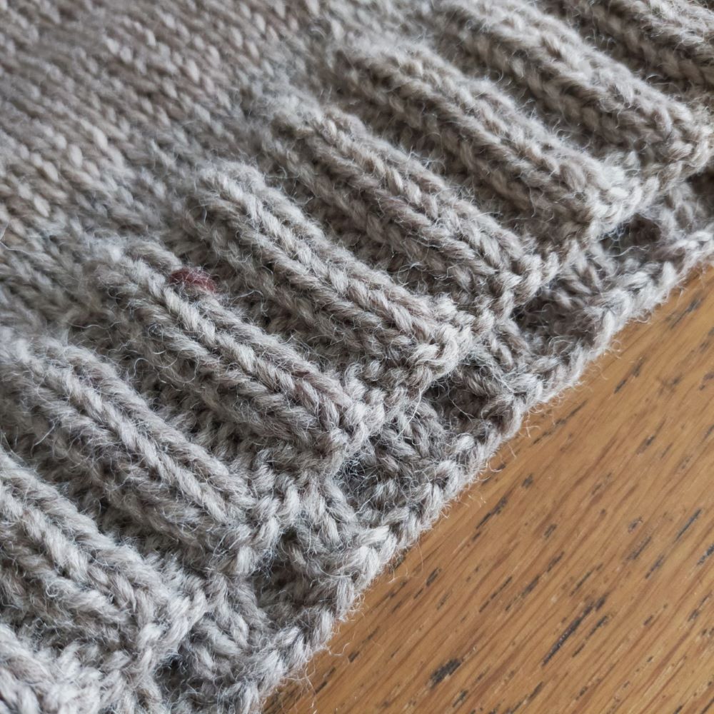 [棒針10号][メンズ用]初めて編む簡単セーター★ネックから編むラグランセーターの作り方