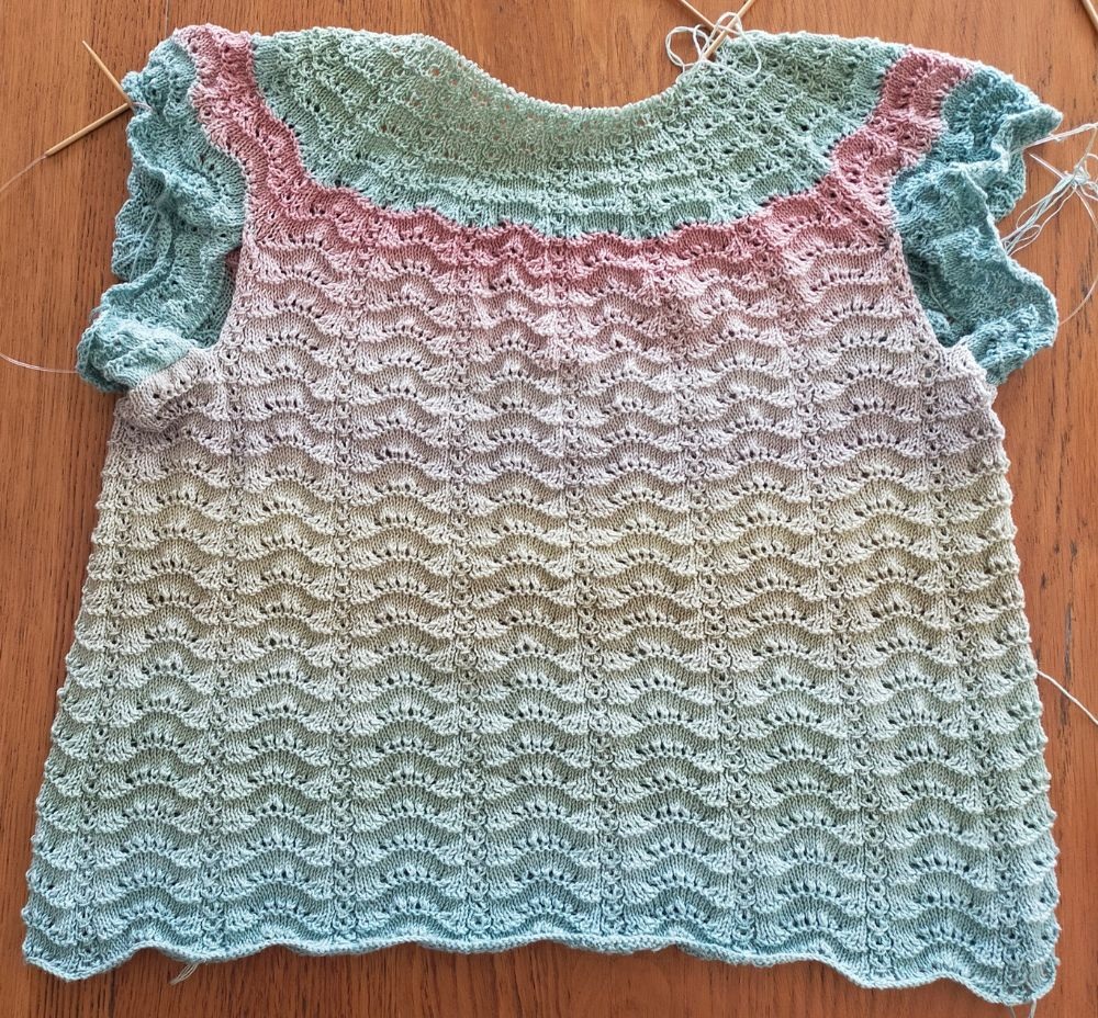 [動画][棒針4号]ユザワヤ＊プレシャスコットン★裾から編む簡単チュニック・ベストの作り方