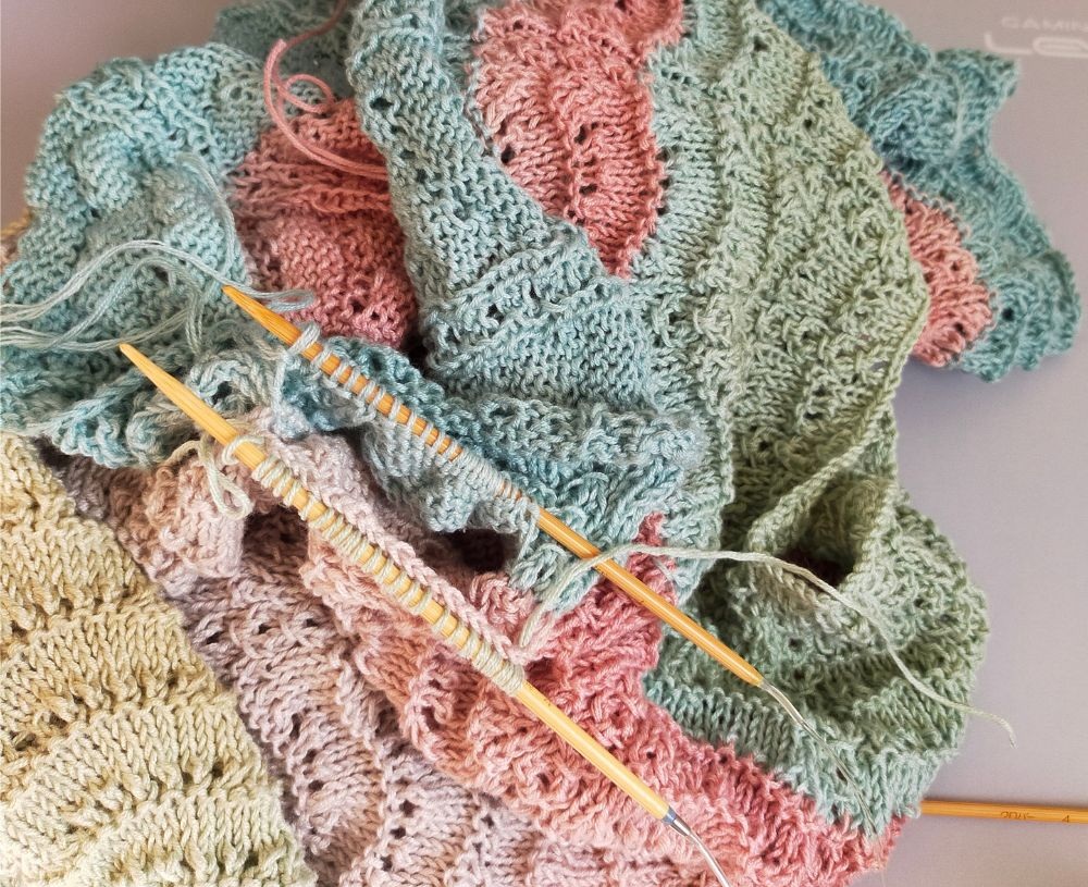 [動画][棒針4号]ユザワヤ＊プレシャスコットン★裾から編む簡単チュニック・ベストの作り方