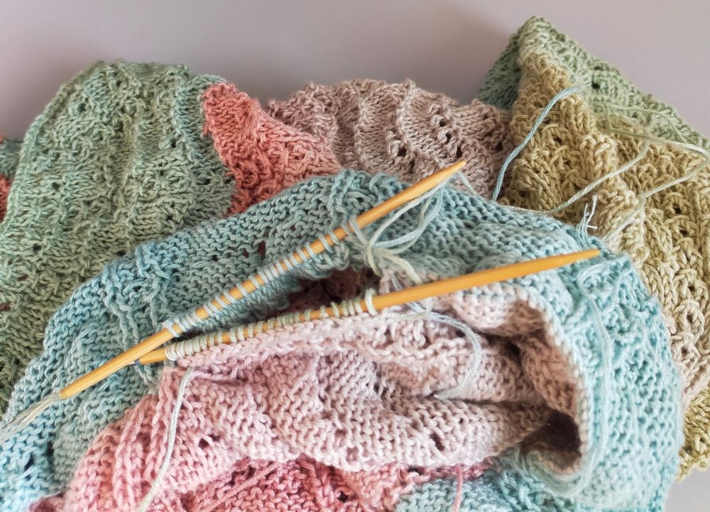 [動画][棒針4号]ユザワヤ＊プレシャスコットン★裾から編む簡単チュニック・ベストの作り方