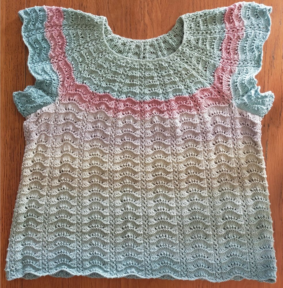 [動画][棒針4号]ユザワヤ＊プレシャスコットン★裾から編む簡単チュニック・ベストの作り方