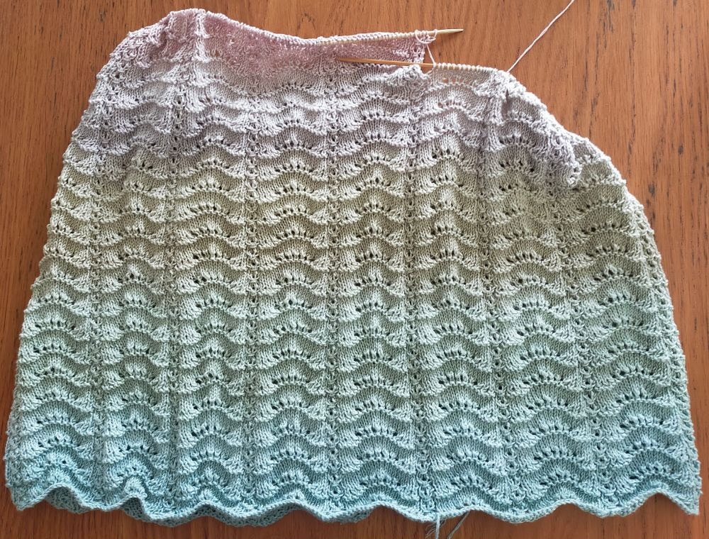 [動画][棒針4号]ユザワヤ＊プレシャスコットン★裾から編む簡単チュニック・ベストの作り方