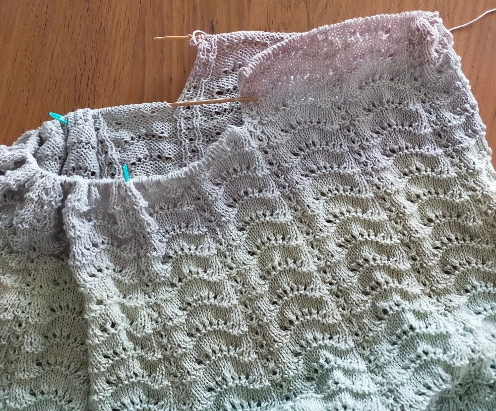 [動画][棒針4号]ユザワヤ＊プレシャスコットン★裾から編む簡単チュニック・ベストの作り方