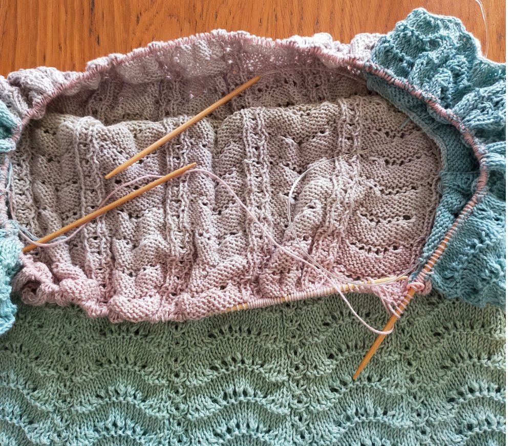 [動画][棒針4号]ユザワヤ＊プレシャスコットン★裾から編む簡単チュニック・ベストの作り方